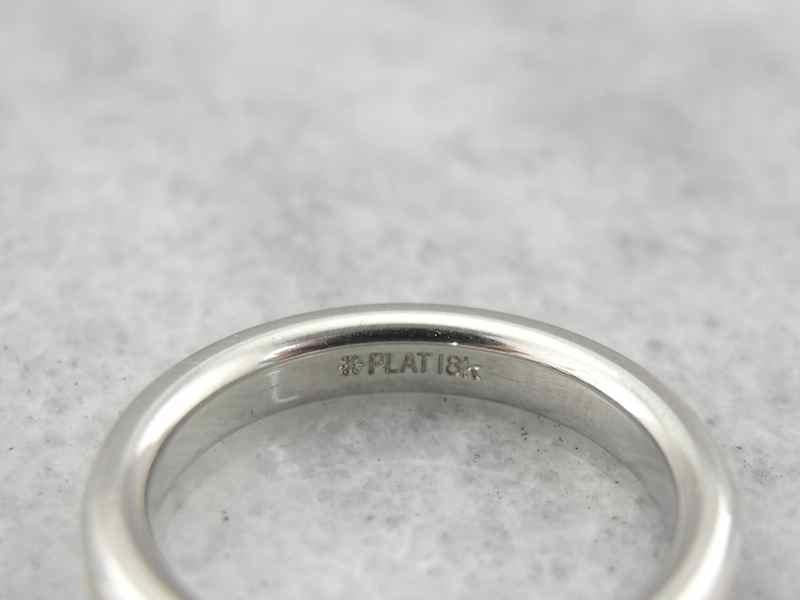Simple Platinum and 18K Yellow Gold Mixed Metals Wedding Band