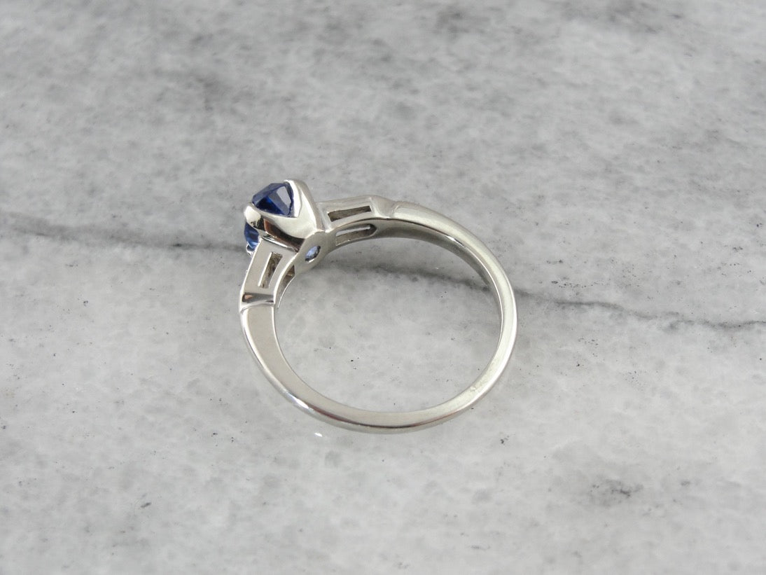 Fine Sapphire Engagement Ring with Diamond Accents