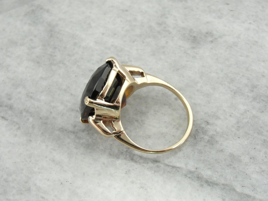 Earthy and Rich Dravite Tourmaline Cocktail Ring