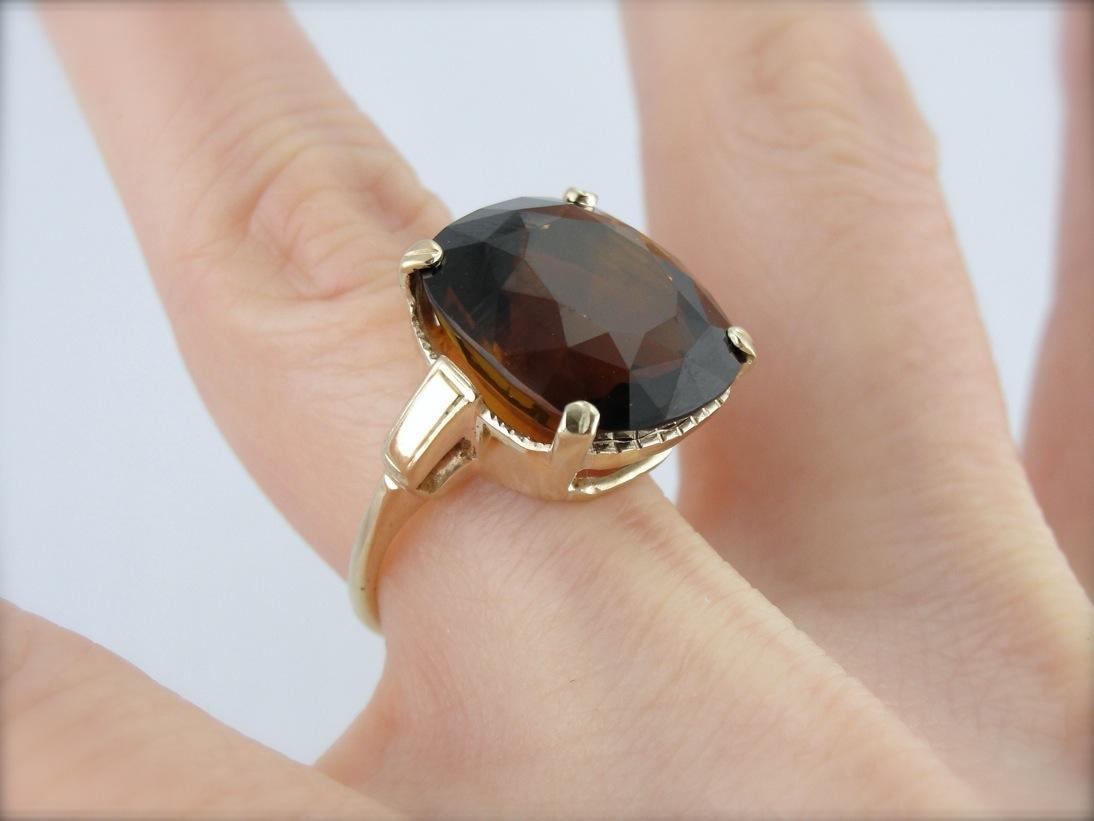 Earthy and Rich Dravite Tourmaline Cocktail Ring