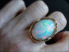 Huge Opal Statement Ring, Yellow Gold Filigree Setting