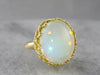 Mid-Century Opal Cabochon Cocktail Ring