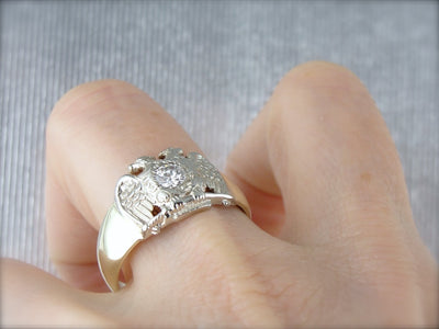 Diamond, Masonic Double Headed Eagle Ring, Scottish Rite