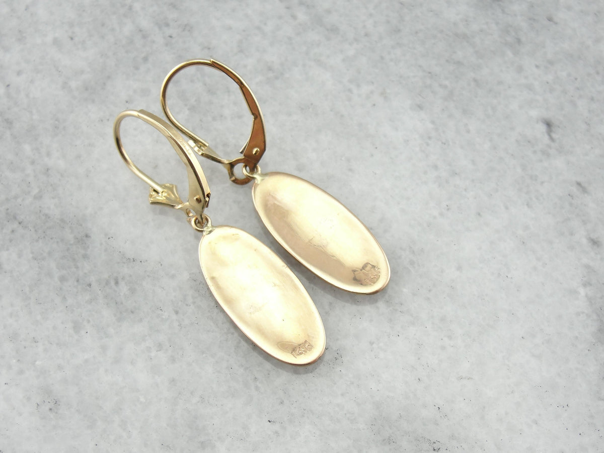 Victorian Monogram Drop Earrings in Rose Gold