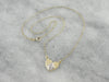 Green Gold Heart Necklace with White Gold and Diamond Accent Piece