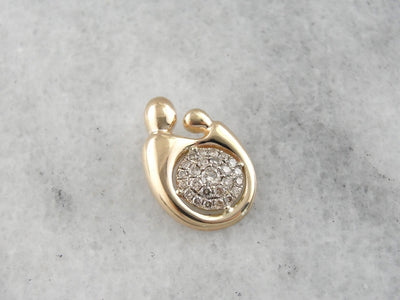 Champagne Diamond Mother and Child Pendant