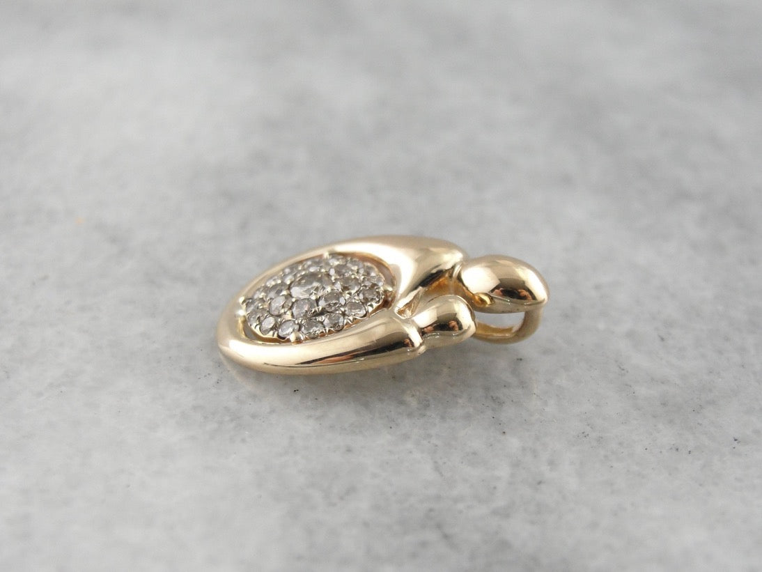 Colgante Madre e Hijo con Diamantes Champán