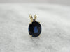Navy Blue Sapphire and Diamond Drop Pendant