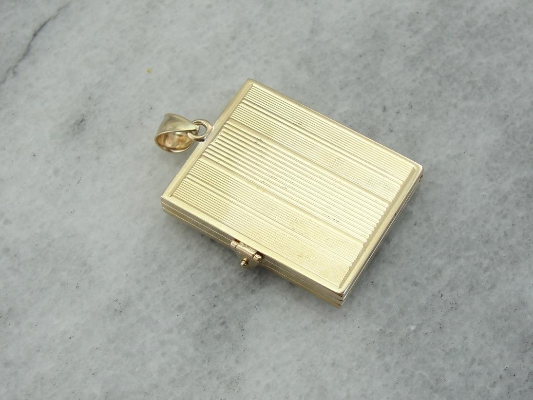 Vintage G Monogram Locket with Art Deco Styling