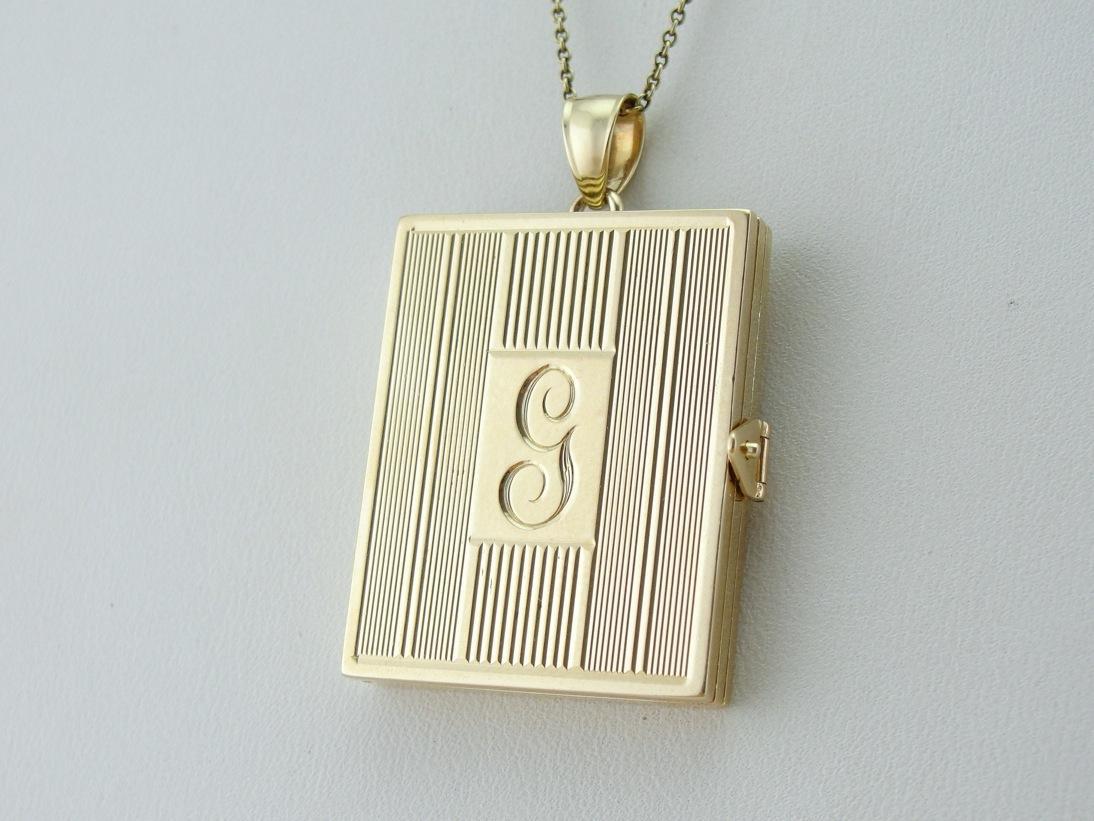 Vintage G Monogram Locket with Art Deco Styling
