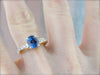 Periwinkle Blue Sapphire Engagement Ring with Diamond Accented Shoulders