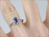 Floral Filigree Engagement Ring, Sapphire Solitaire, Lilac Sapphire