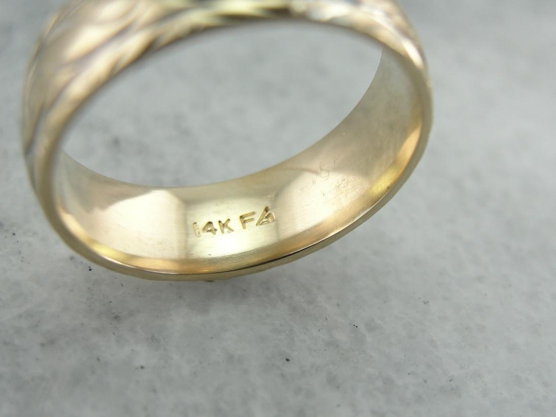 Beautifully Etched Vintage Wedding Band
