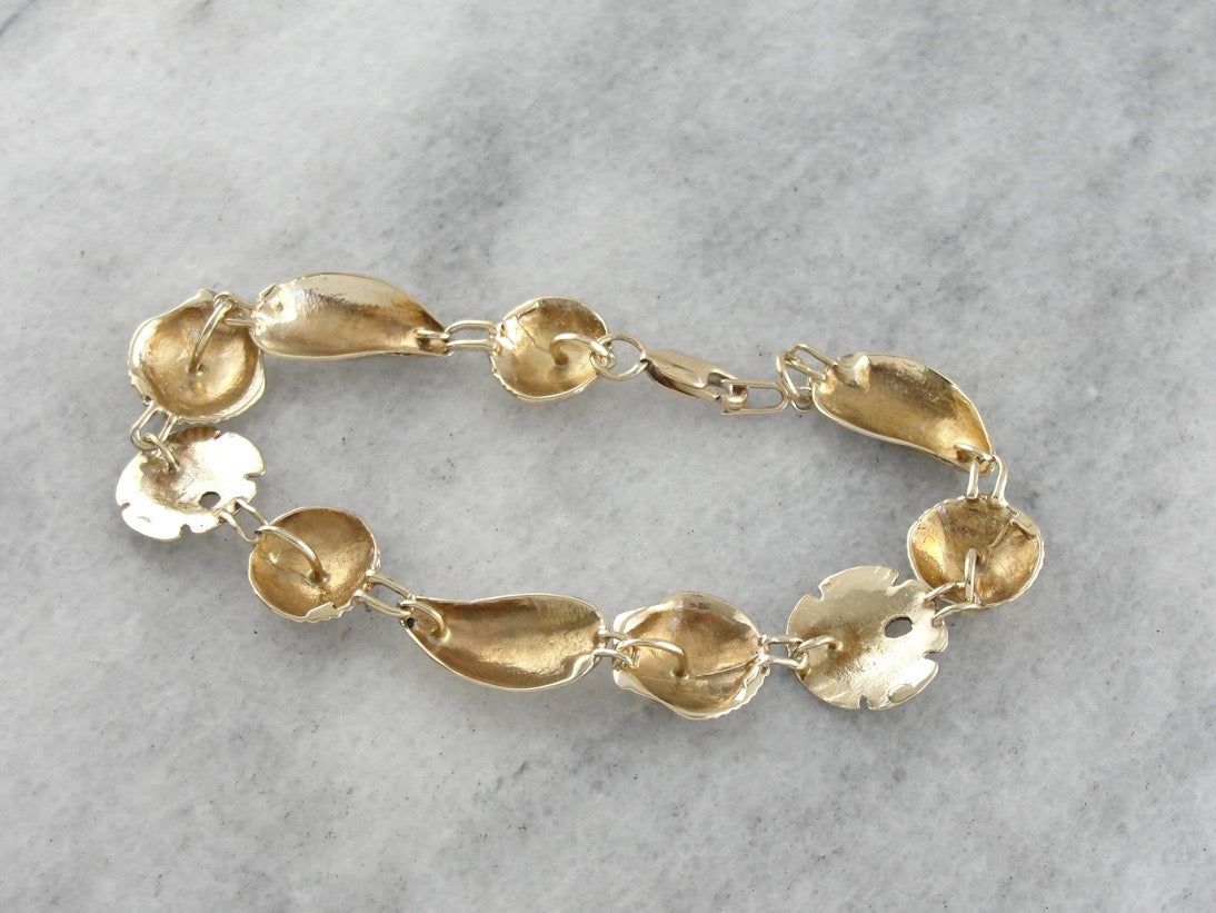 Scallop, Mussel and Silver Dollar Shell Link Bracelet