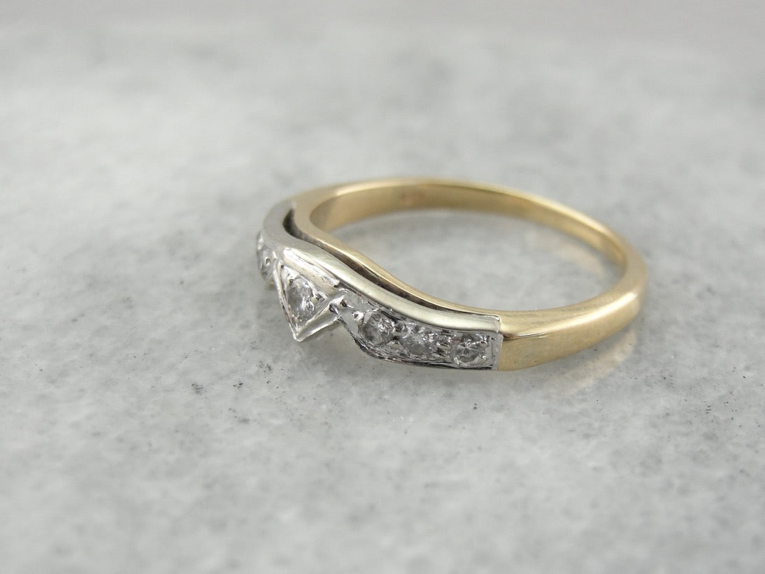Vintage Two Tone Diamond Band