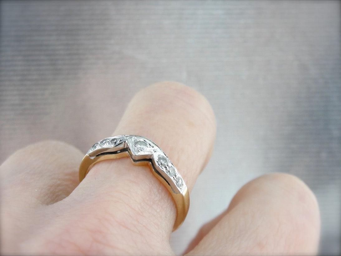 Vintage Two Tone Diamond Band