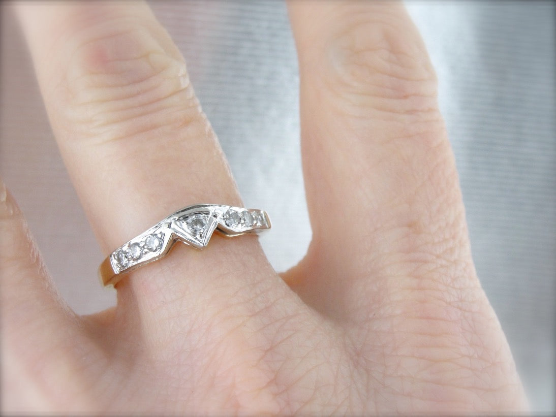 Vintage Two Tone Diamond Band