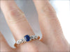 Bright Blue Sapphire Engagement Ring in Yellow and White Gold