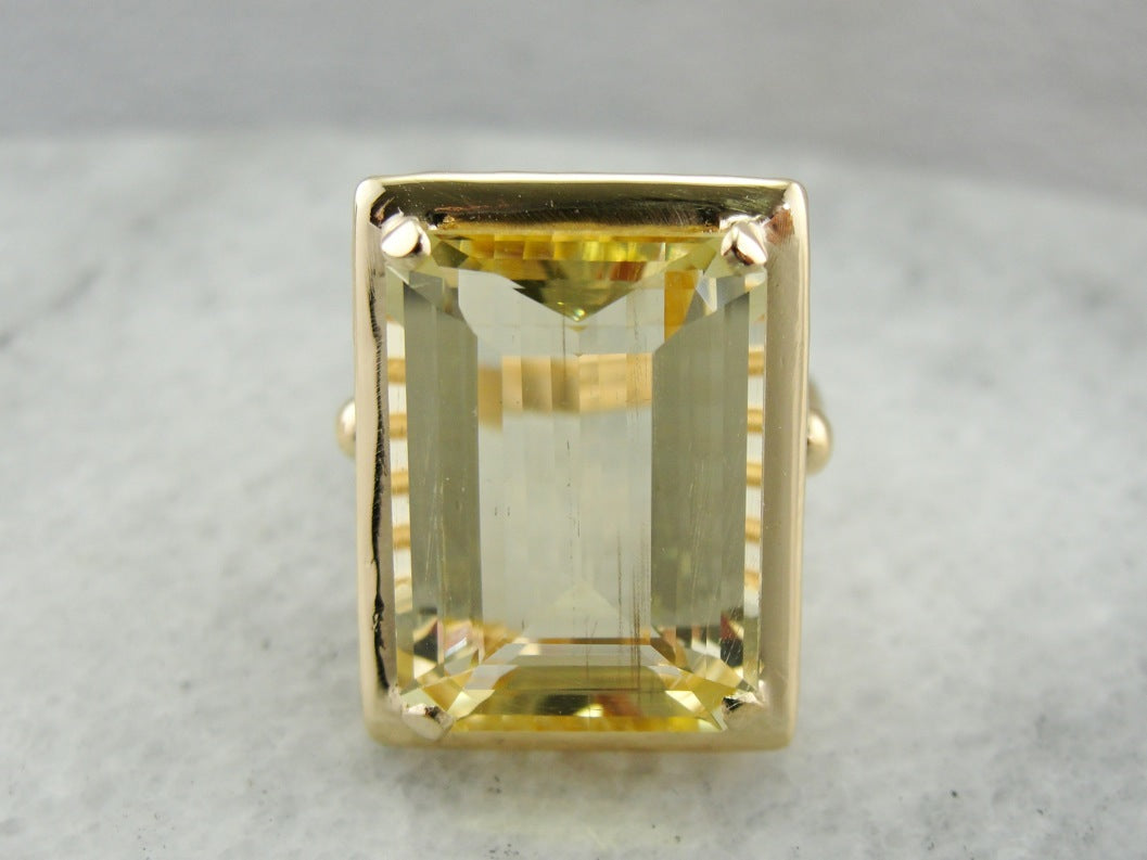 Large Scapolite Gemstone Statement Ring