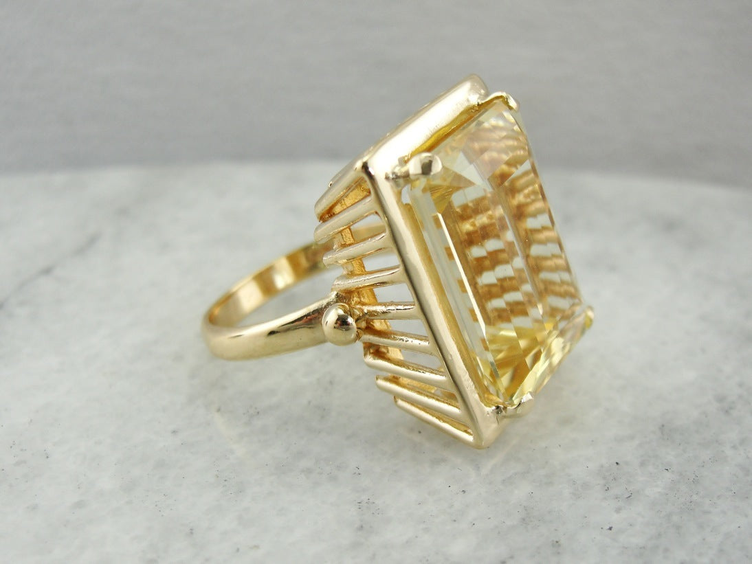 Large Scapolite Gemstone Statement Ring