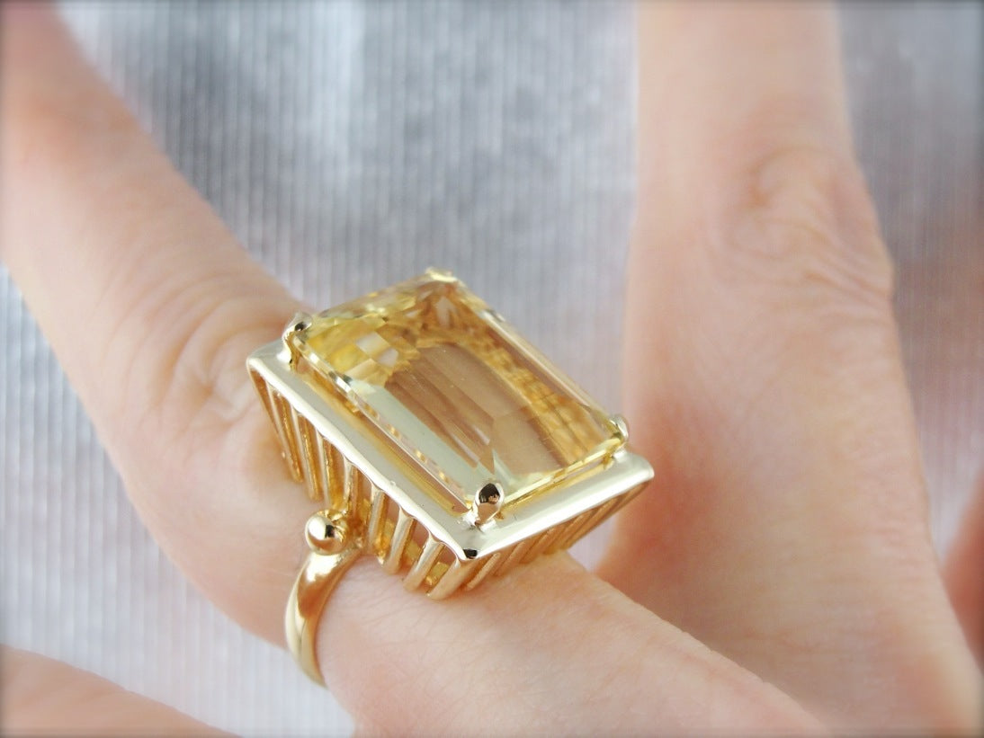 Large Scapolite Gemstone Statement Ring