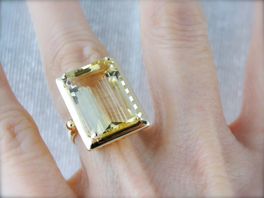 Large Scapolite Gemstone Statement Ring
