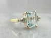 Aquamarine and Diamond Cocktail Ring in Yellow Gold