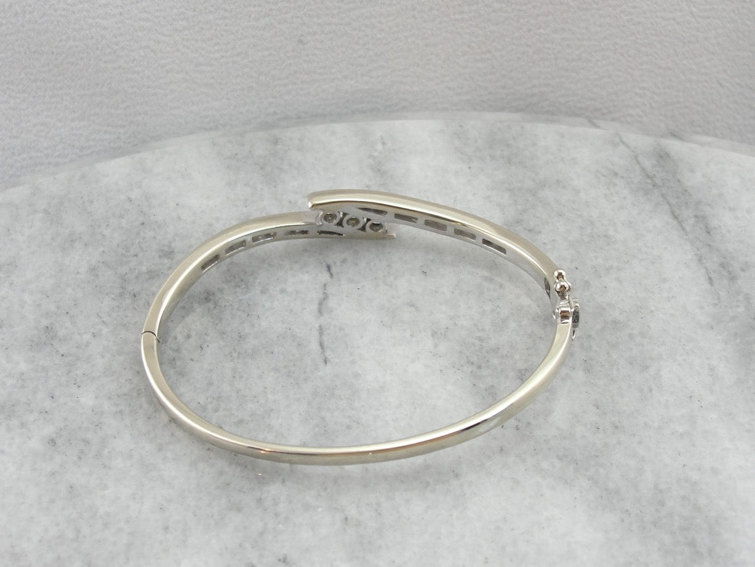 Timeless Diamond Bangle Bracelet in White Gold