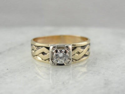 Diamond Solitaire with Braided Band