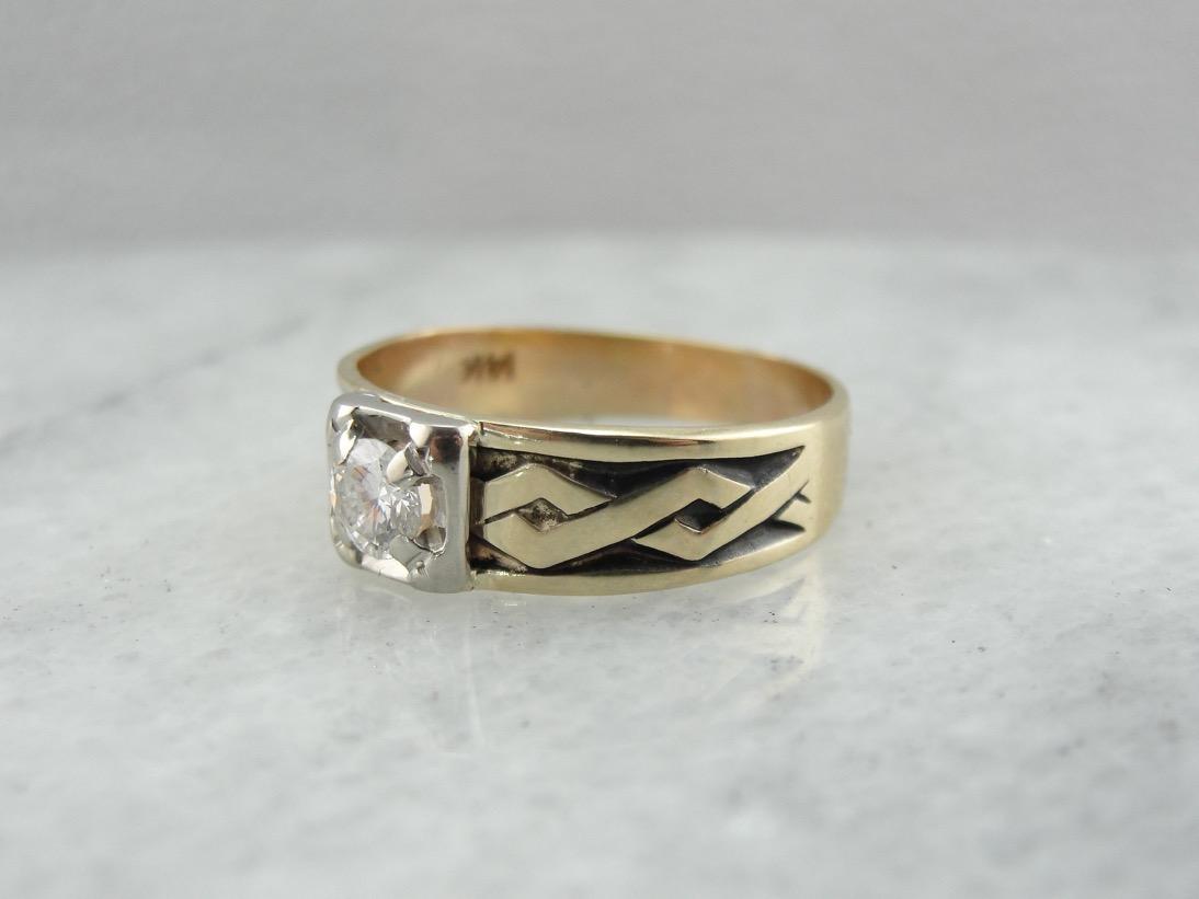 Diamond Solitaire with Braided Band