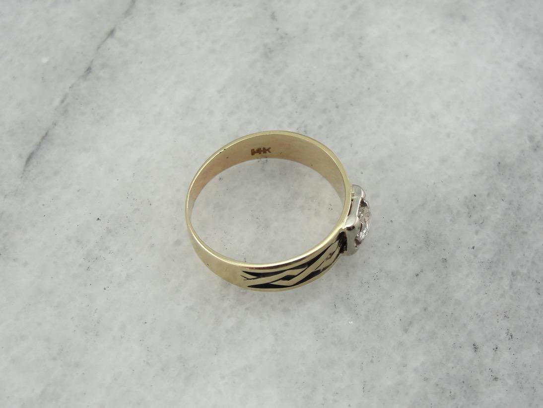 Diamond Solitaire with Braided Band