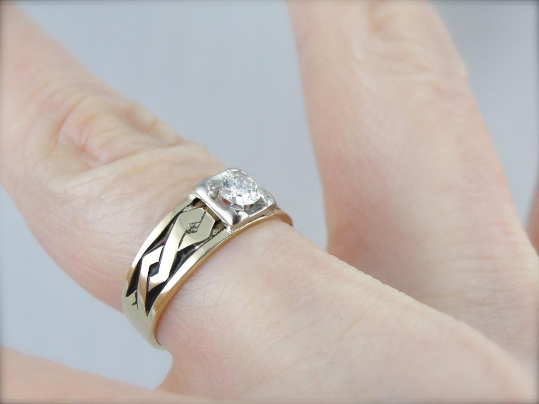 Diamond Solitaire with Braided Band