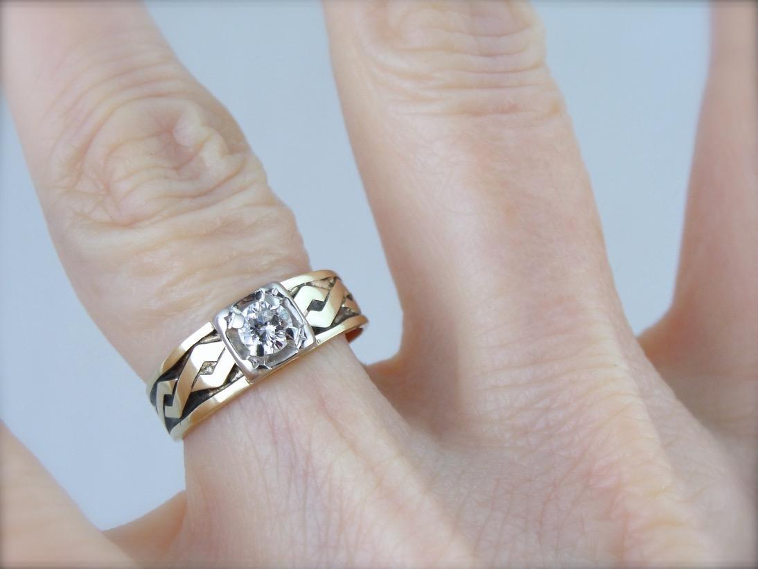 Diamond Solitaire with Braided Band