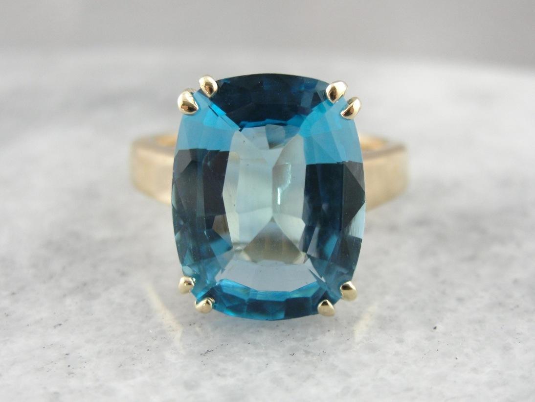Big Blue Sea: Oversized Topaz Cocktail Ring