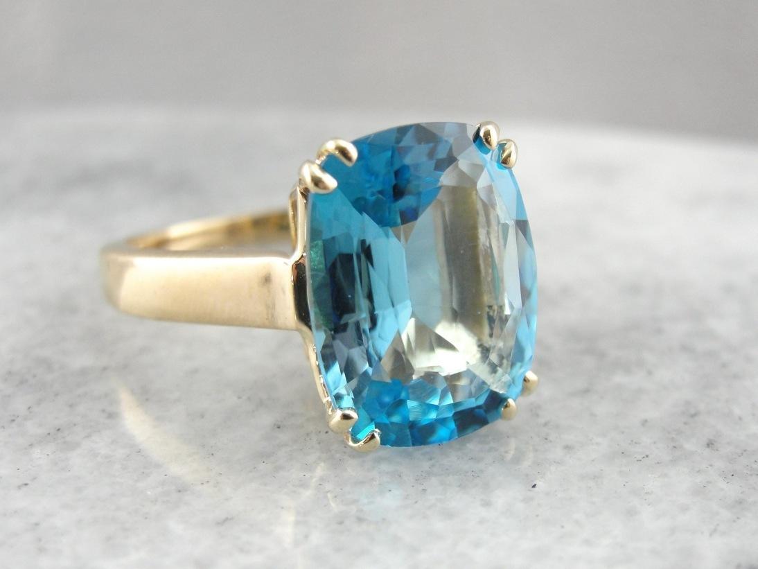 Big Blue Sea: Oversized Topaz Cocktail Ring