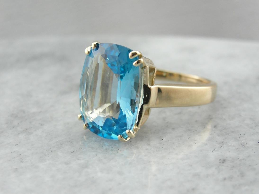 Big Blue Sea: Oversized Topaz Cocktail Ring
