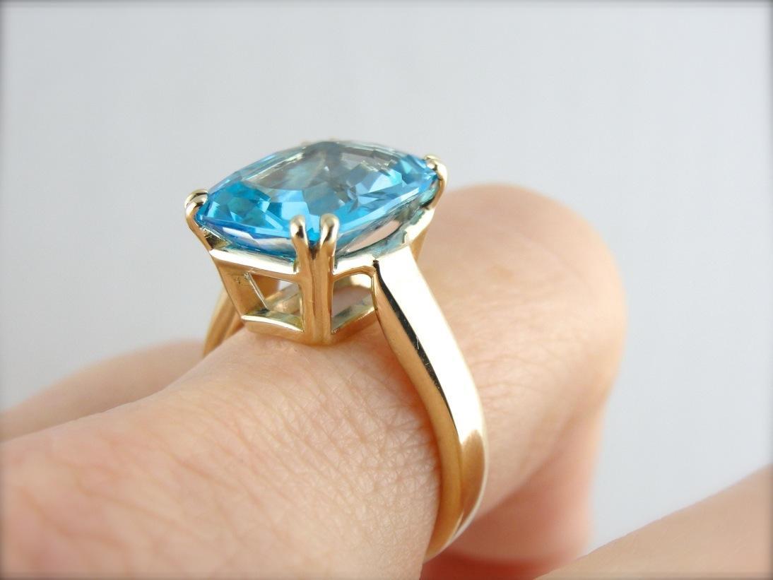 Big Blue Sea: Oversized Topaz Cocktail Ring