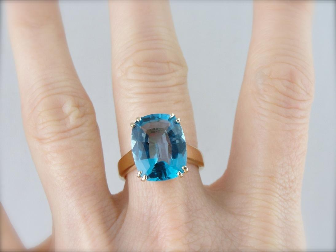 Big Blue Sea: Oversized Topaz Cocktail Ring
