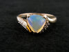 Trillion Cut, Beautiful Opal Cocktail Ring with Diamond Accents