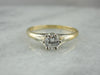 Vintage Two Tone Diamond Solitaire Engagement Ring