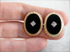 Vintage Onyx and Diamond Cufflinks with Rope Edge in Fine Gold