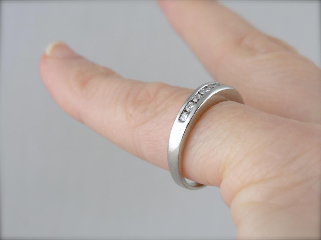 Luxurious and Weighty: Platinum and Diamond Wedding Band