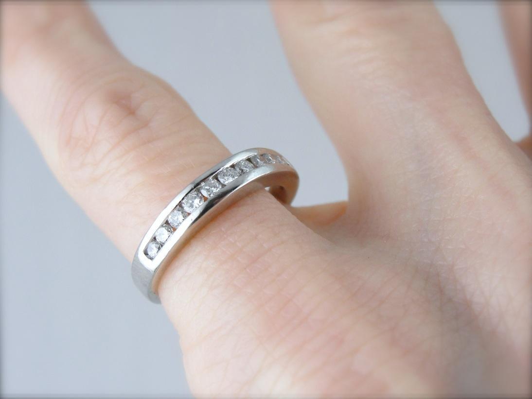 Luxurious and Weighty: Platinum and Diamond Wedding Band