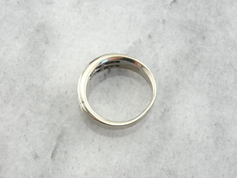 Vintage Double Row Square Cut Diamond Wedding Band