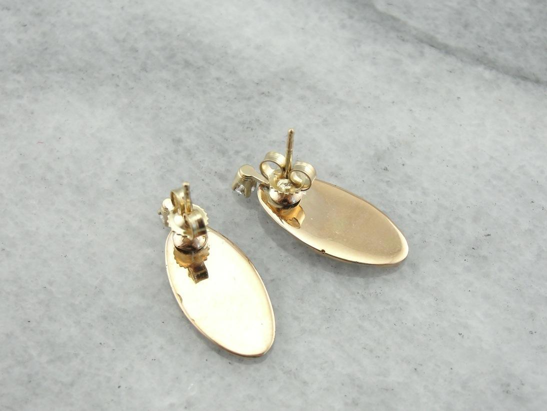 Subtle Simplicity, Vintage Cufflink and Diamond Earrings