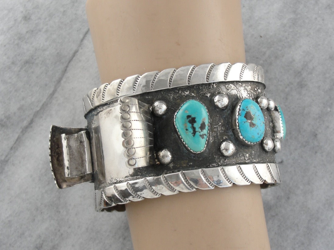 Native American Turquoise Cuff Watch Band