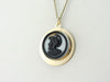 Black and White Soldier Head Cameo Pendant