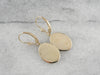 Yellow Gold Drop Earrings with Simple, Engraved Border