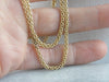 Long Yellow Gold Woven Chain, Perfect for Doubling, Wearing Layered