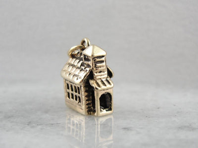 Going to the Chapel, Vintage Church Charm or Pendant